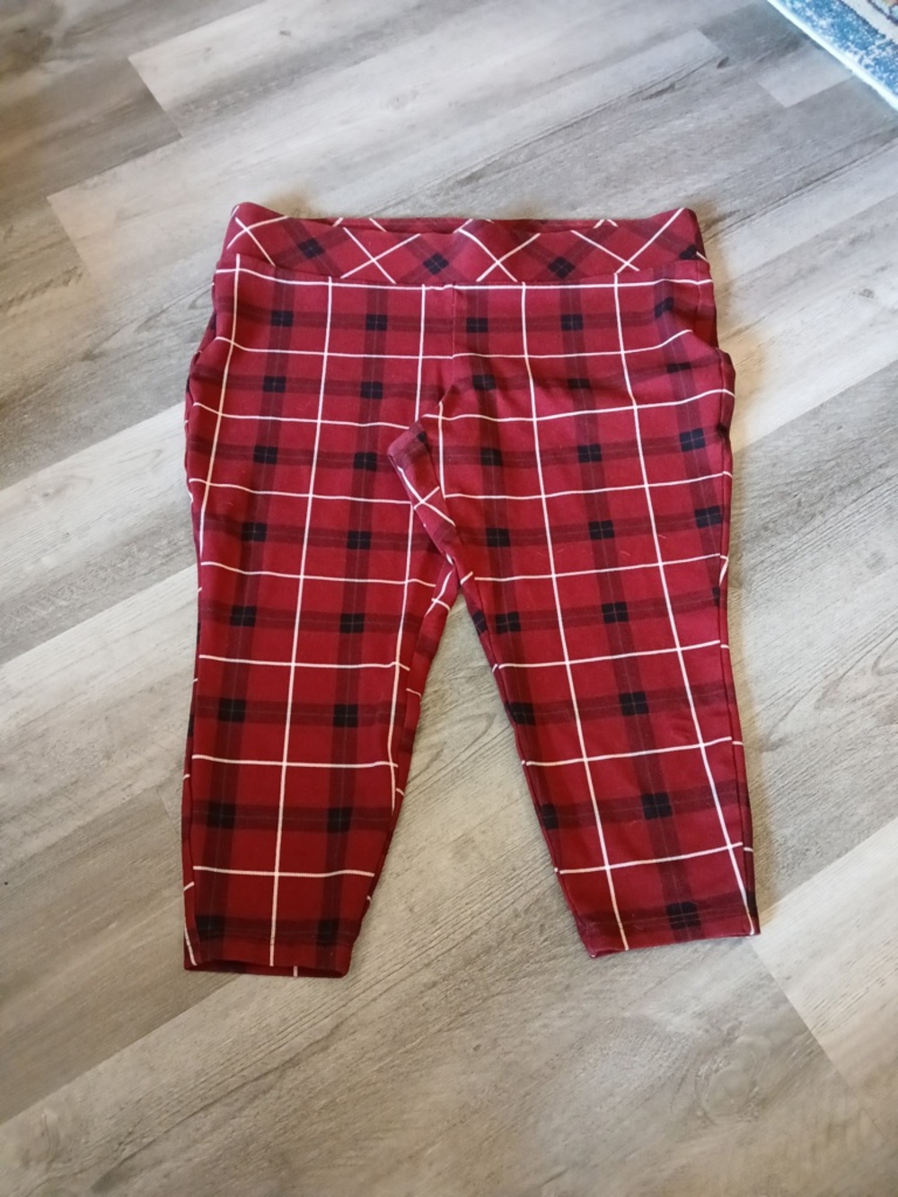 torrid Red Plaid Skinny Pants Pixie